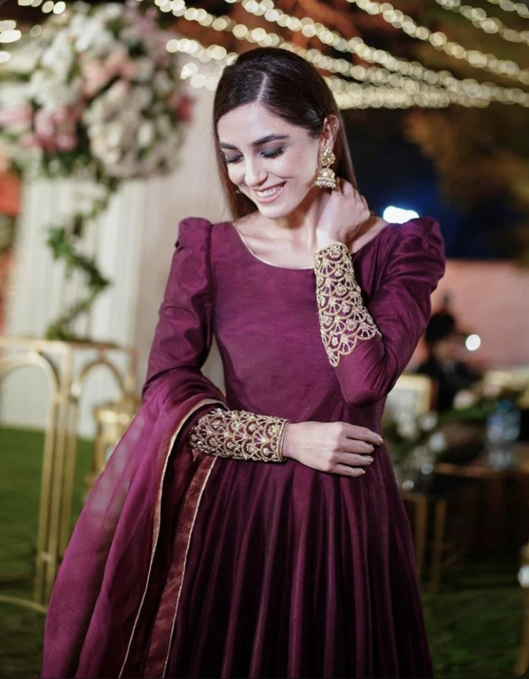 faiza saqlain purple dress Lilac Embroidered Net Pishwas with Lehnga - Faiza Saqlain | Rua Wedding Formals | Pinar