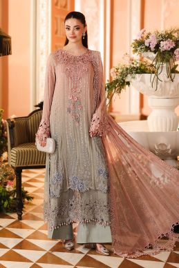 Mariab - 3 Piece Embroidered Chiffon Suit - 2