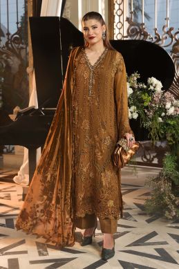 Mariab - 3 Piece Embroidered Chiffon Suit - 5