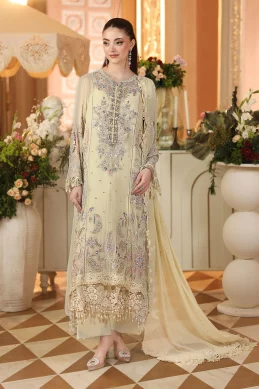 Mariab - 3 Piece Embroidered Chiffon Suit - 8